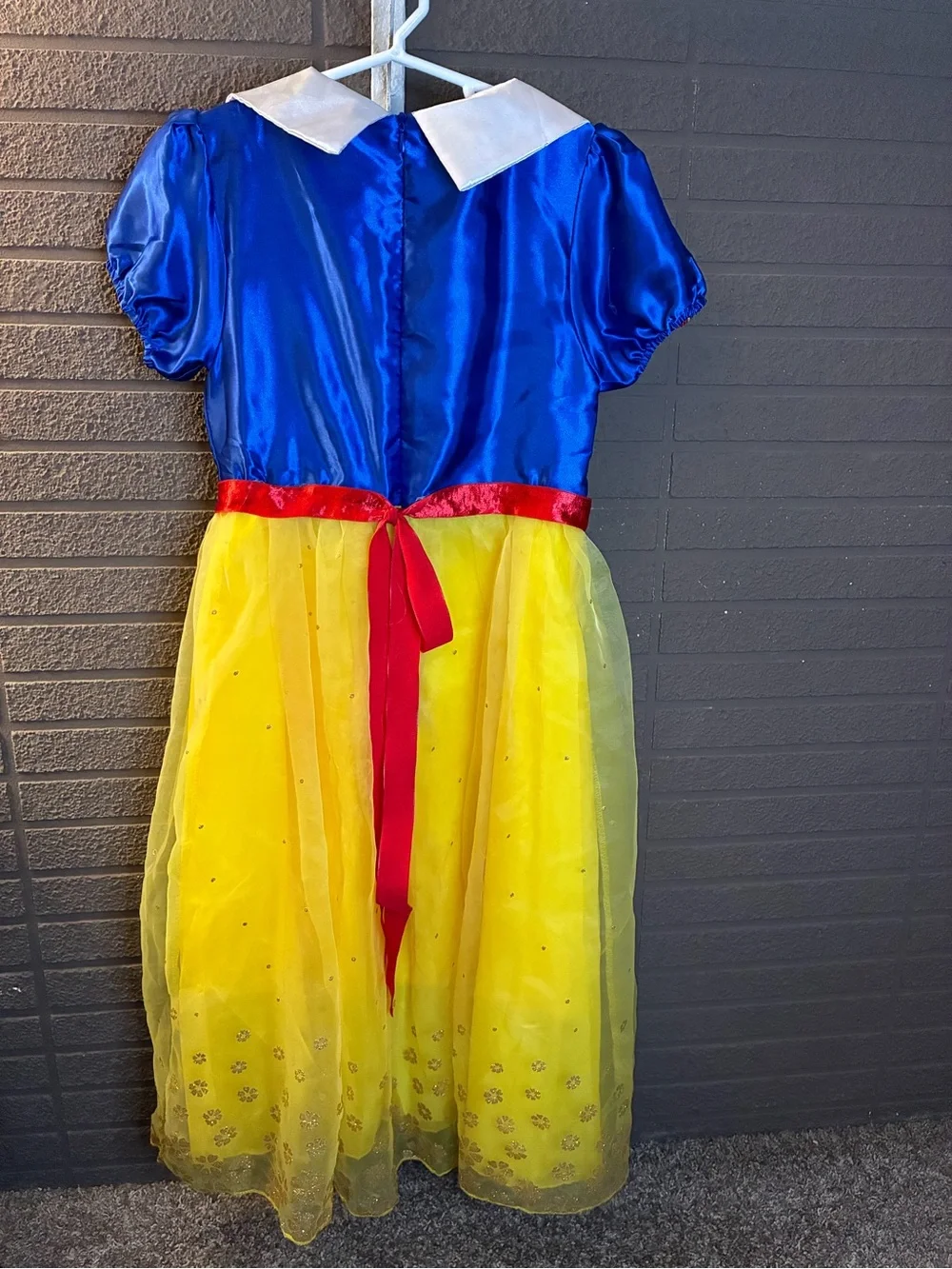 Snow White Princess Costume Dress Girls Size 7/8 Blue Yellow Halloween Dress Up